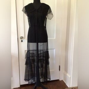 NWT April Cornell sheer Gothic black maxi dress